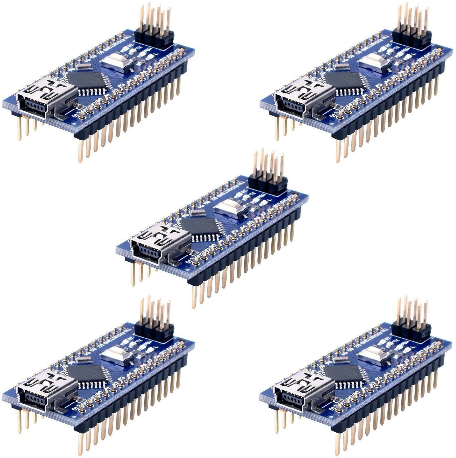 Longruner for ArduinoIDE Mini Nano V3.0 ATmega328P 5V 16M Micro Controller Board Module with USB Cable for Arduino 5Pcs